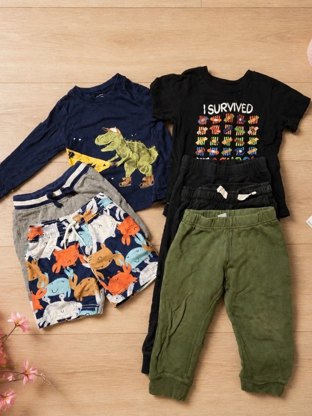 Toddler Boys 2T-3T Clothing Bundle Carter's Cat & Jack 6 Piece Lot